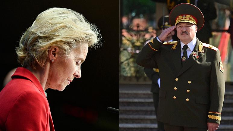 European Commission President Ursula von der Leyen and Belarusian President Alexander Lukashenko