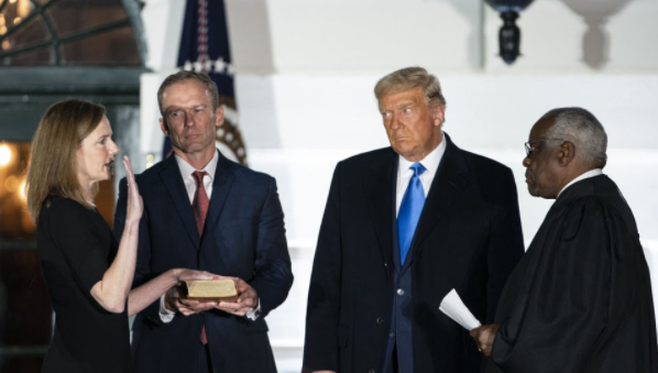 Amy Coney Barrett’s swearing-in ceremony.