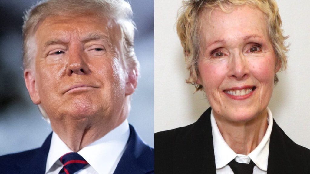 President Donald Trump, left, and his accuser E. Jean Carroll.